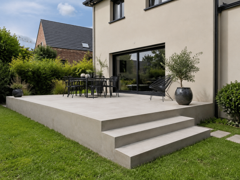 terrasse béton à Anzin